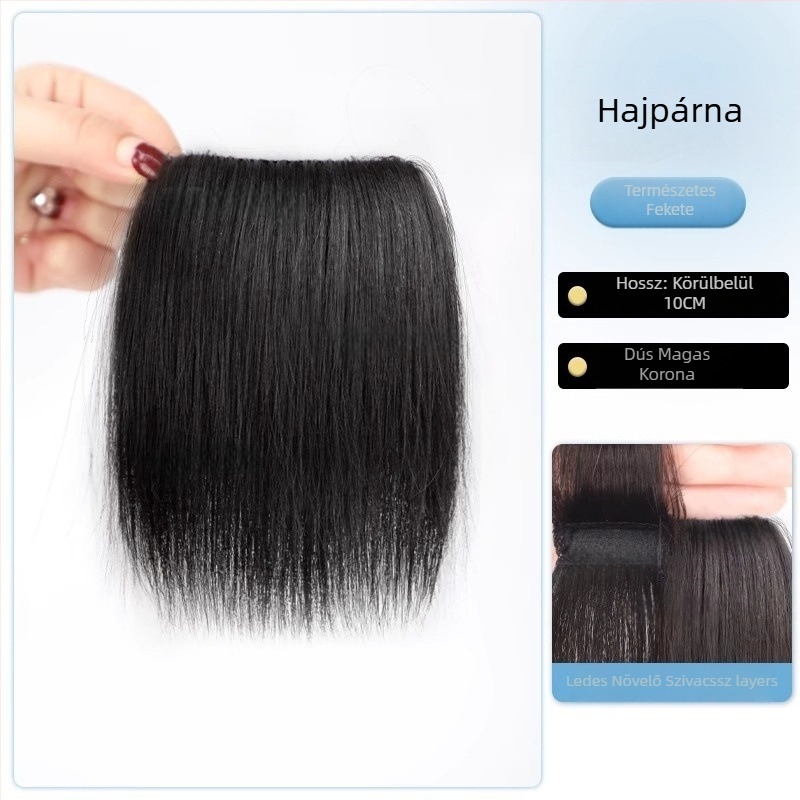 Valódi emberi hajból készült topperszőr, egyenes, egy darabból álló szivacspárna, nem festhető, Modell: Real Hair Sponge Pad Hairpiece, Eredet: Henan