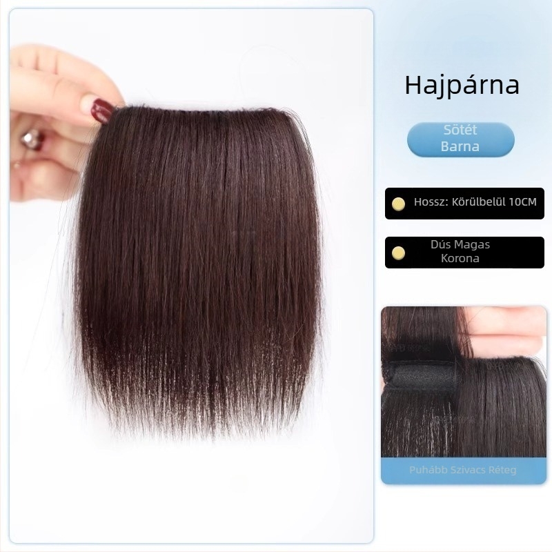 Valódi emberi hajból készült topperszőr, egyenes, egy darabból álló szivacspárna, nem festhető, Modell: Real Hair Sponge Pad Hairpiece, Eredet: Henan