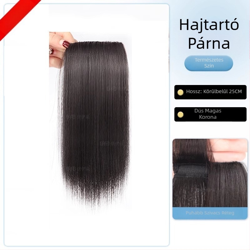 Valódi emberi hajból készült topperszőr, egyenes, egy darabból álló szivacspárna, nem festhető, Modell: Real Hair Sponge Pad Hairpiece, Eredet: Henan