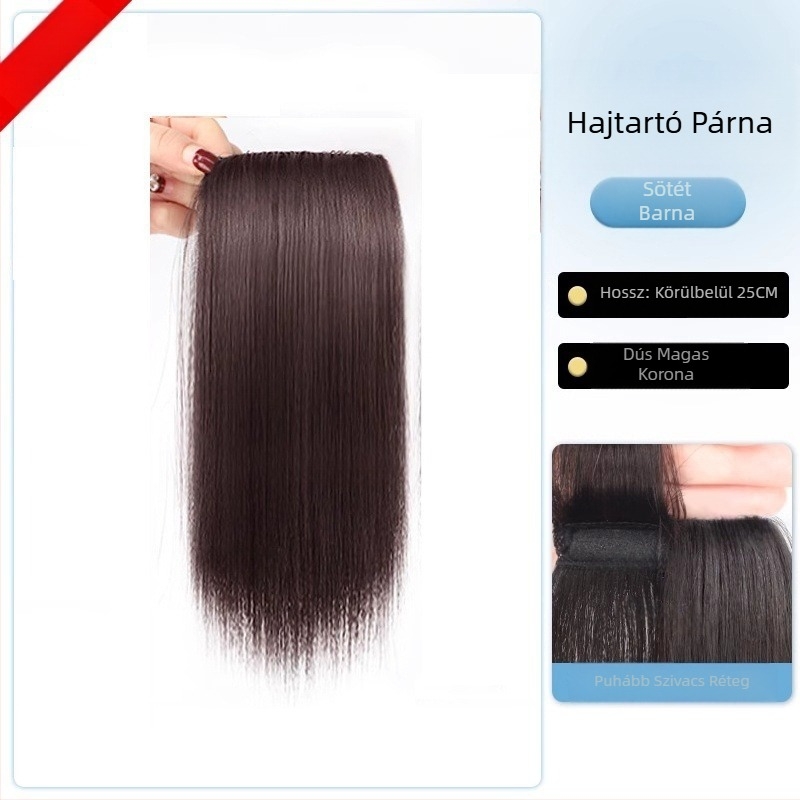 Valódi emberi hajból készült topperszőr, egyenes, egy darabból álló szivacspárna, nem festhető, Modell: Real Hair Sponge Pad Hairpiece, Eredet: Henan