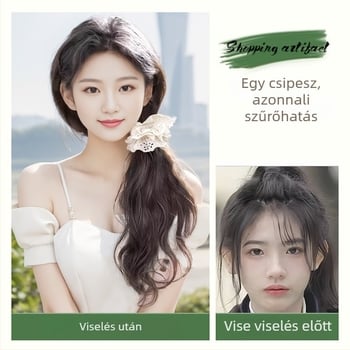 Csatolós póni paróka, koreai stílusú rögzítés, magas hőmérsékletű szálak, nem alkalmas forró festésre, minden bőrtónushoz megfelelő