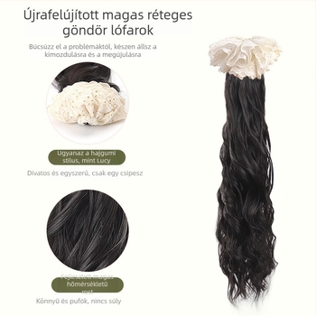 Csatolós póni paróka, koreai stílusú rögzítés, magas hőmérsékletű szálak, nem alkalmas forró festésre, minden bőrtónushoz megfelelő