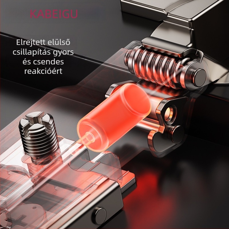 Gardrob ajtó pánt háromrészes csillapítóval és állítható hidraulikával, CG-T9 modell, hidegen hengerelt acél, 1 mm vastagság, elektroplazált bevonat