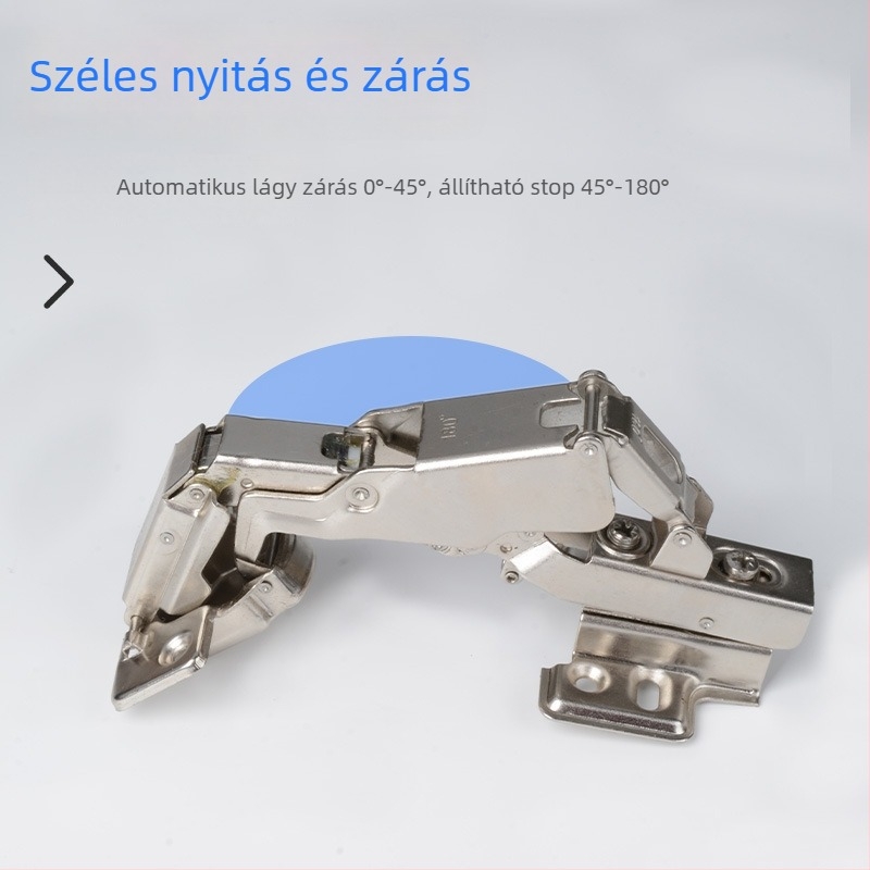 180°-os hidraulikus zsanér szekrényekhez — damperral, hideg hengerelt acélból