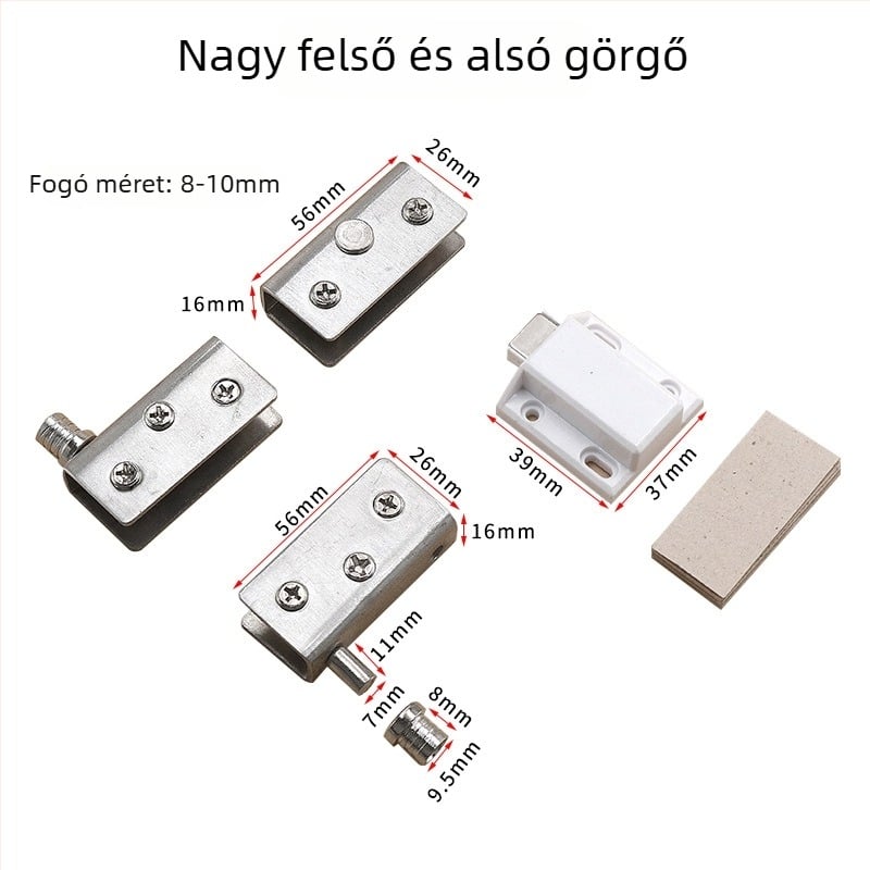 Jingpai üveg vitrines ajtó csap/klipsz – rozsdamentes vagy hidegen hengerelt acél, huzalhúzás és felületkezelés elektroplating, modern minimalista stílus, kompatibilis üveg vitrines ajtóval, magáncímke lehetőség