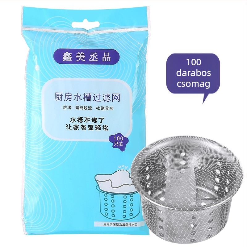 Mosogatócsatorna szűrő — poliészter-spandex anyagú hálószűrő, dugulás elleni védelem, hulladék szűrése