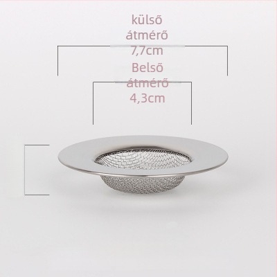 Rozsdamentes acél mosogató szűrő – finom hálószűrő, konyhai lefolyóhoz, dugulás elleni védelem, fürdőszobai hajszálgyűjtő