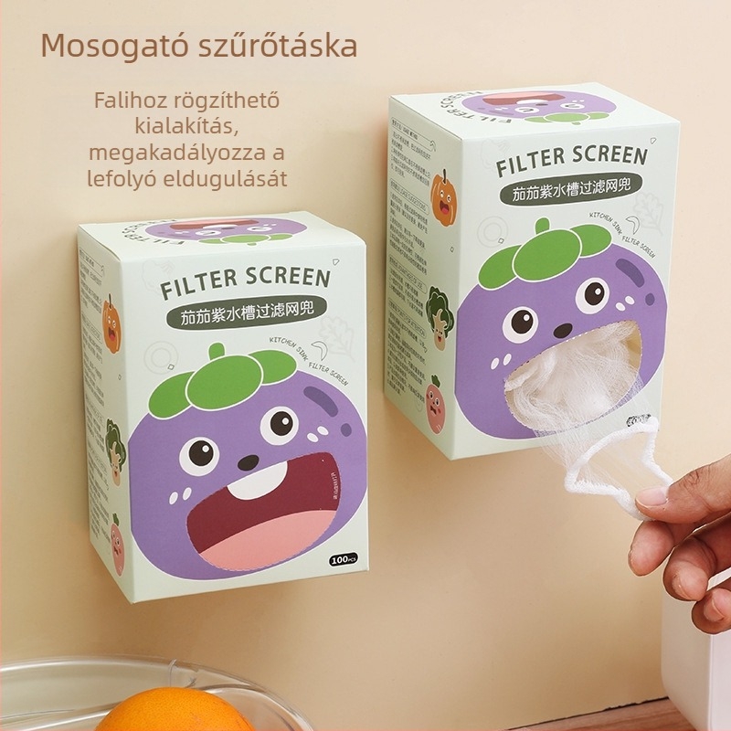 Egyszer használatos poliészter mosogató lefolyó szűrőzsák, eltömődés elleni, konyhához