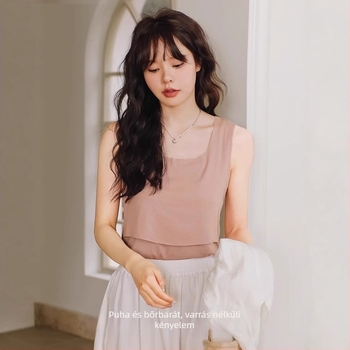 Szoptatós terhes felső - ujjatlan, kerek nyakú, karcsú szabás, nyílás a szoptatáshoz, poliészter-elasztán keverék