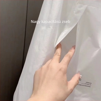 Tiniknek szóló kapucnis nyári kabát, laza szabású, poliészter-keverék