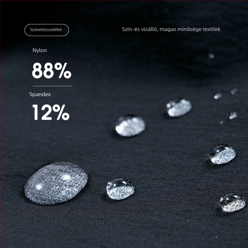 Férfi vízálló, dupla rétegű dzseki, álló gallér, hosszú ujjú, szövött anyag