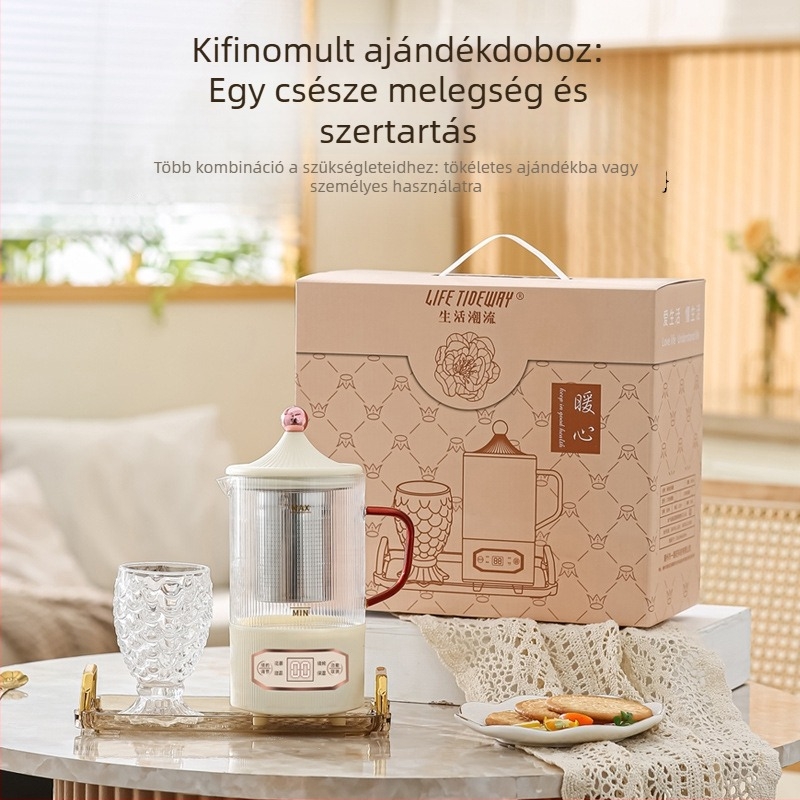 Health Pot multifunkcionális elektromos főző- és teáskanna kis irodához, 800 ml, 300 W, 220 V, Automatikus kikapcsolás, Túlfűtés elleni védelem