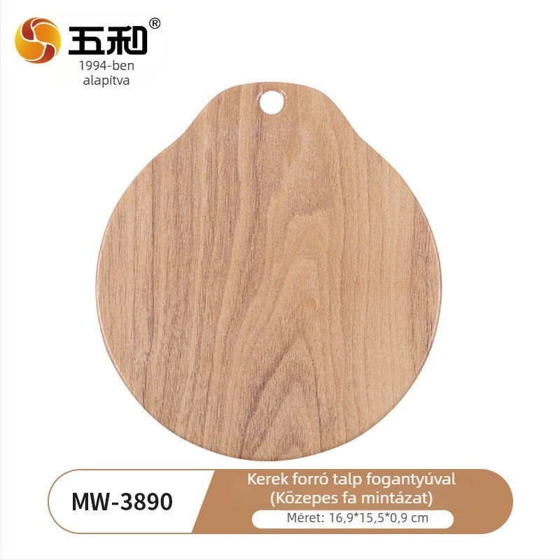 Kör alakú kínai stílusú fa-textúrájú szigetelő asztalterítő, hőálló és égésálló