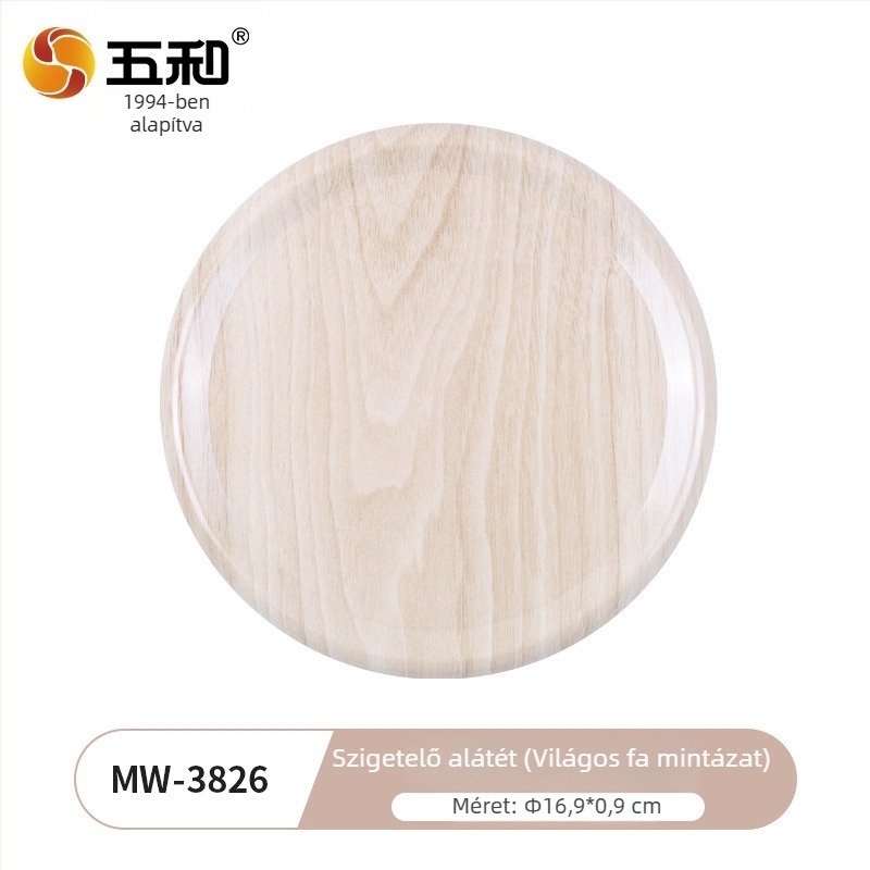 Kör alakú kínai stílusú fa-textúrájú szigetelő asztalterítő, hőálló és égésálló