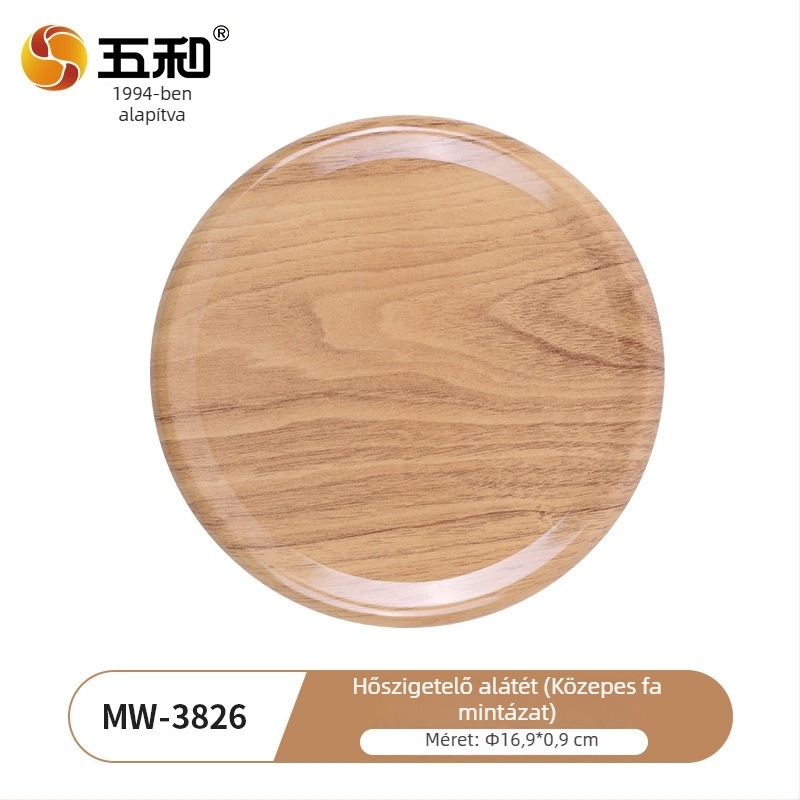 Kör alakú kínai stílusú fa-textúrájú szigetelő asztalterítő, hőálló és égésálló
