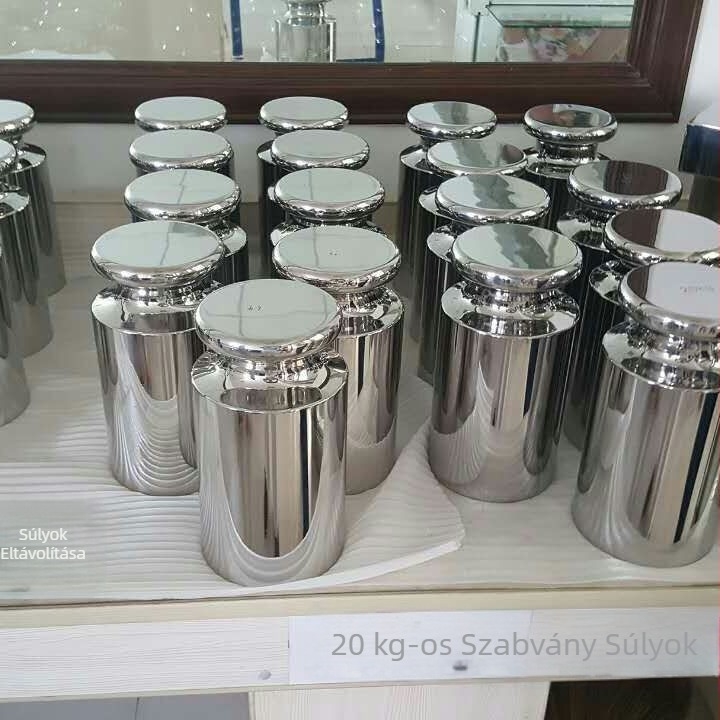 304 rozsdamentes acél súlyok, nem-mágneses, hengeres, nagy pontosság, mérési tartomány 5 kg–1 mg