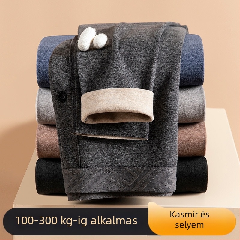 Férfi hosszú fleece-alátétes aláöltözet, testformázó, melegen tartó, poliészter anyag, közepes vastagságú 181-200 g/m2, egyszínű minta