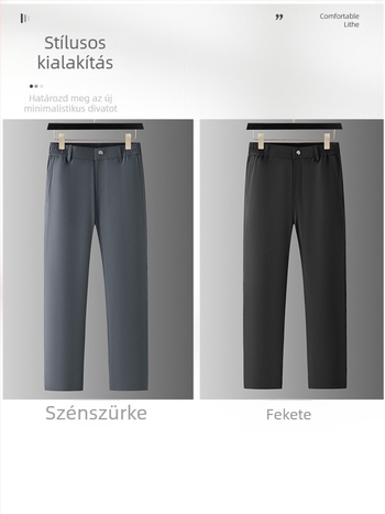Férfi egyenes szabású nadrág, szélálló, vízálló, fleece béléssel, mikroelasztikus, poliészter-spandex keverék