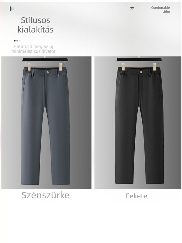 Férfi egyenes szabású nadrág, szélálló, vízálló, fleece béléssel, mikroelasztikus, poliészter-spandex keverék