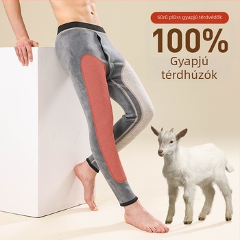 Uniszex melegítő nadrág térd- és derékvédővel, háromrétegű fleece, rendkívül vastag anyag 501–600 g/m², velúr bélés