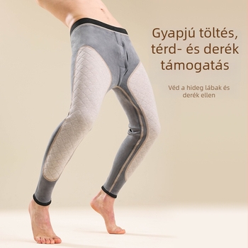 Uniszex melegítő nadrág térd- és derékvédővel, háromrétegű fleece, rendkívül vastag anyag 501–600 g/m², velúr bélés