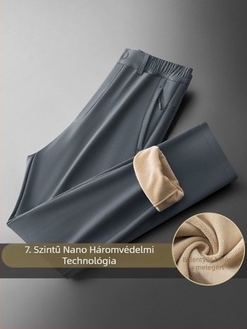 Férfi téli sportos nadrág – szélálló és vízálló, fleece béléssel, egyenes szabás, középmagas derék