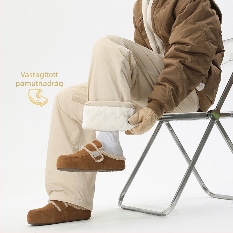 Uniszex téli nylon nadrág fleece béléssel – szélálló, egyenes szabású