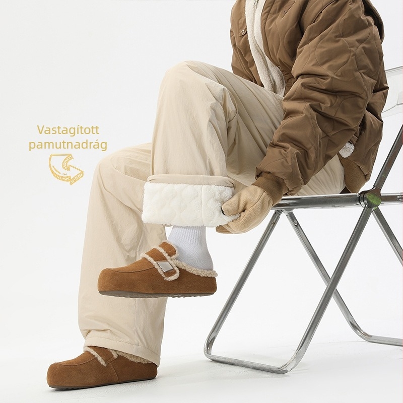 Uniszex téli nylon nadrág fleece béléssel – szélálló, egyenes szabású