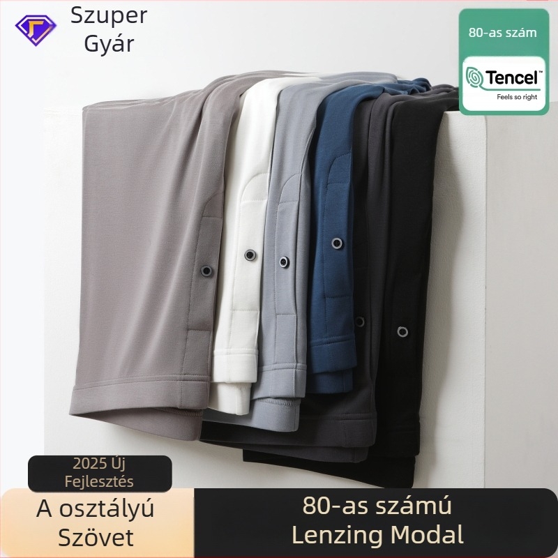 Férfi termikus nadrágok, Modal anyagból, magas rugalmasság, egy rétegű, vast anyag 201–250 g/m², 90–95% Modal