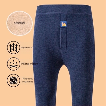 Férfi téli nadrág fleece béléssel, ultra vastag 301–350 g/m², magas derekú, dupla rétegű Poliészter meleg nadrág