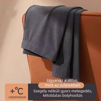 Férfi De Velvet fleece-betétes termoszabályos nadrág, 100% poliészter, 201-250 g/m2 vastagság, varrat nélküli