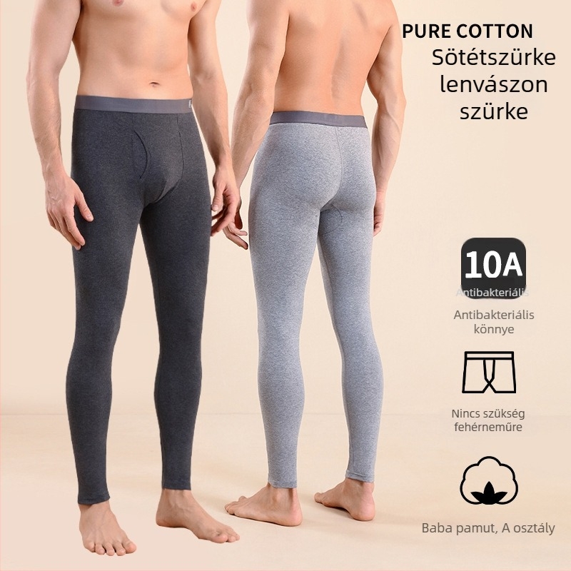 Férfi pamut termo nadrágok, slim-fit, meleg, egyetlen rétegű, 95–100% pamut, közepes vastagságú