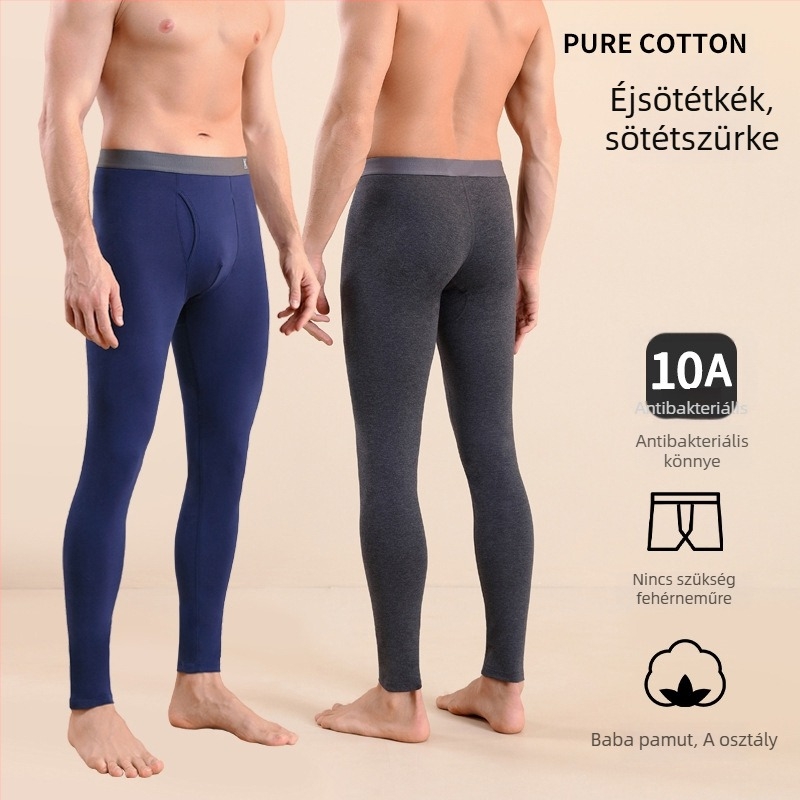 Férfi pamut termo nadrágok, slim-fit, meleg, egyetlen rétegű, 95–100% pamut, közepes vastagságú