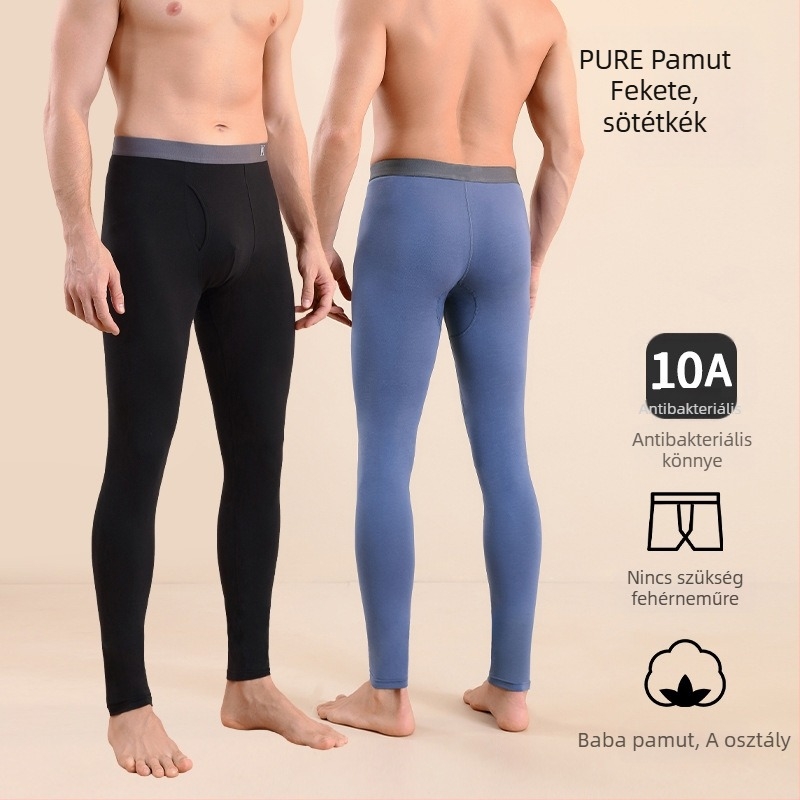Férfi pamut termo nadrágok, slim-fit, meleg, egyetlen rétegű, 95–100% pamut, közepes vastagságú