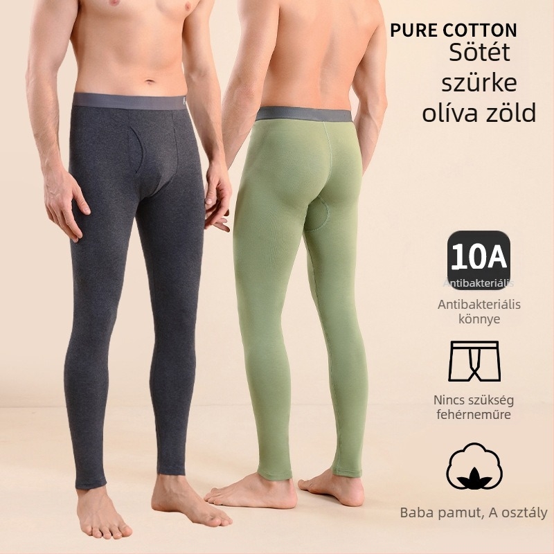 Férfi pamut termo nadrágok, slim-fit, meleg, egyetlen rétegű, 95–100% pamut, közepes vastagságú