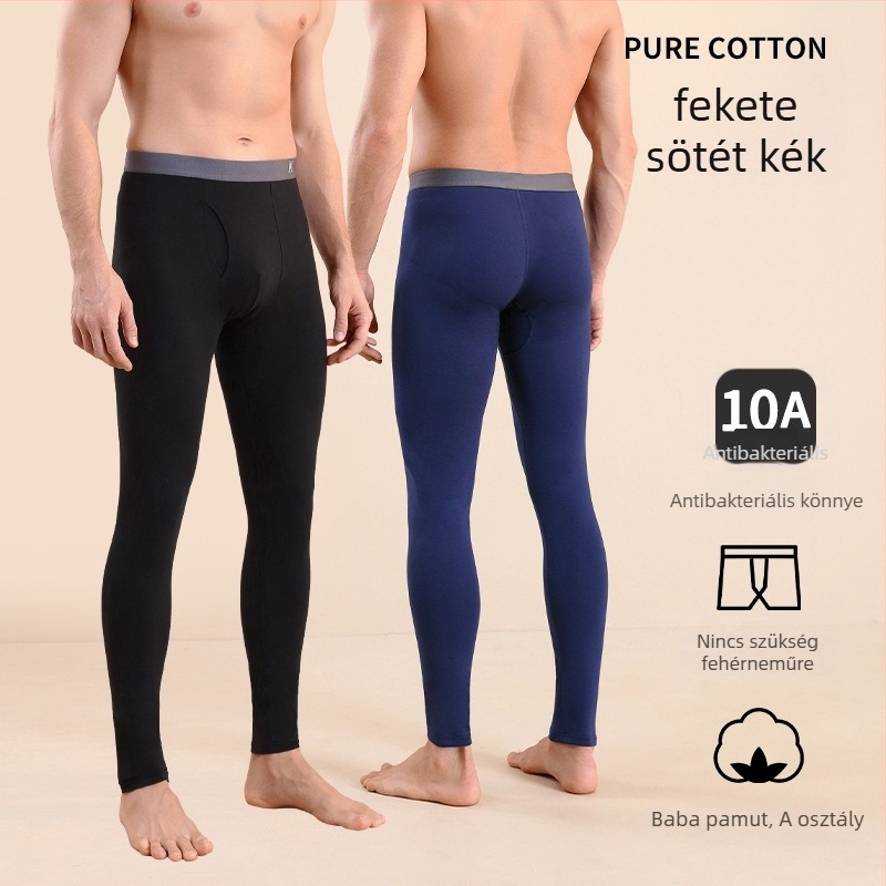 Férfi pamut termo nadrágok, slim-fit, meleg, egyetlen rétegű, 95–100% pamut, közepes vastagságú