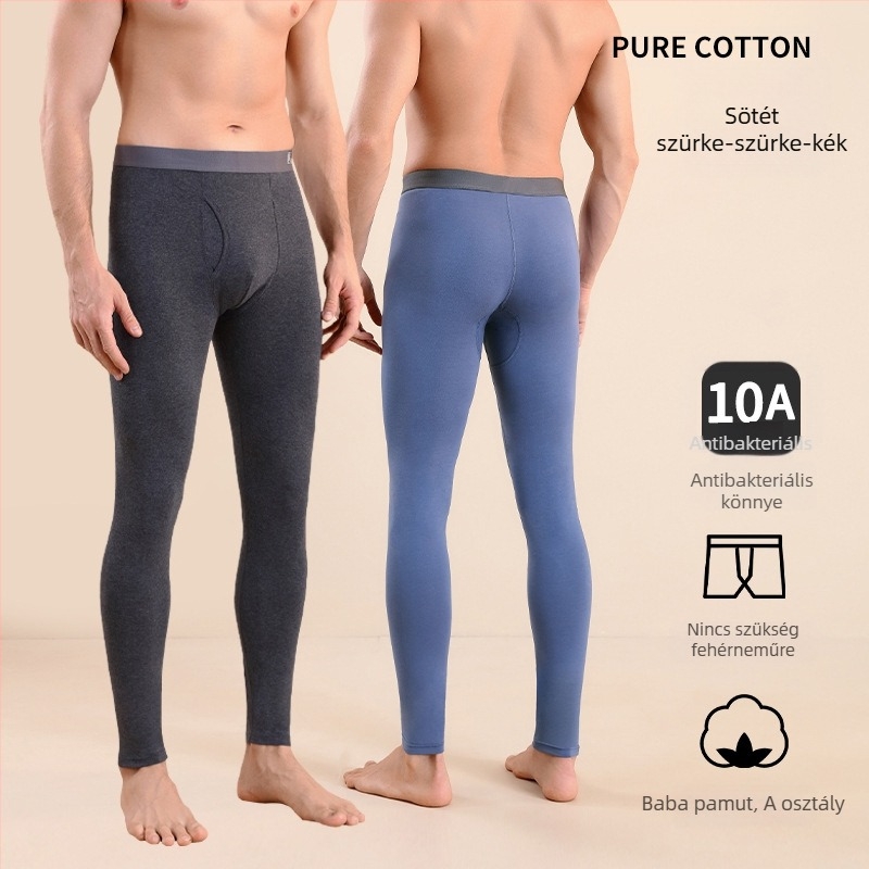 Férfi pamut termo nadrágok, slim-fit, meleg, egyetlen rétegű, 95–100% pamut, közepes vastagságú