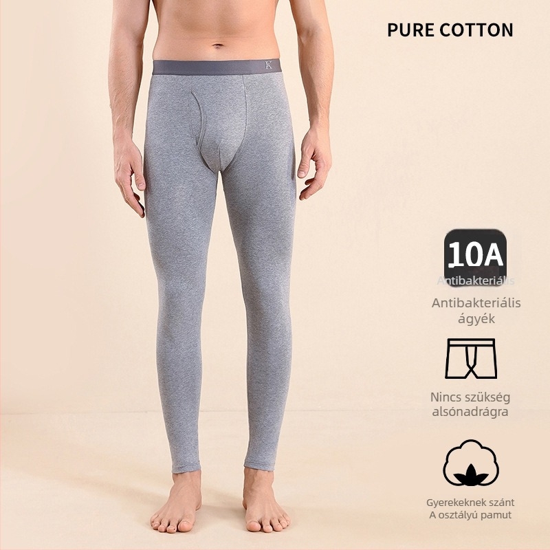 Férfi pamut termo nadrágok, slim-fit, meleg, egyetlen rétegű, 95–100% pamut, közepes vastagságú