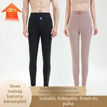 Uniszex termosz nadrág juh gyapjú plüss béléses, dupla rétegű fűtés, kationos anti-pilling anyag