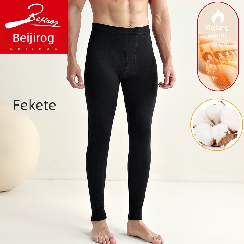 Férfiak számára 100% pamutból készült termo nadrág, varrat nélküli, 201–250 g/m², melegen tart, testformázó