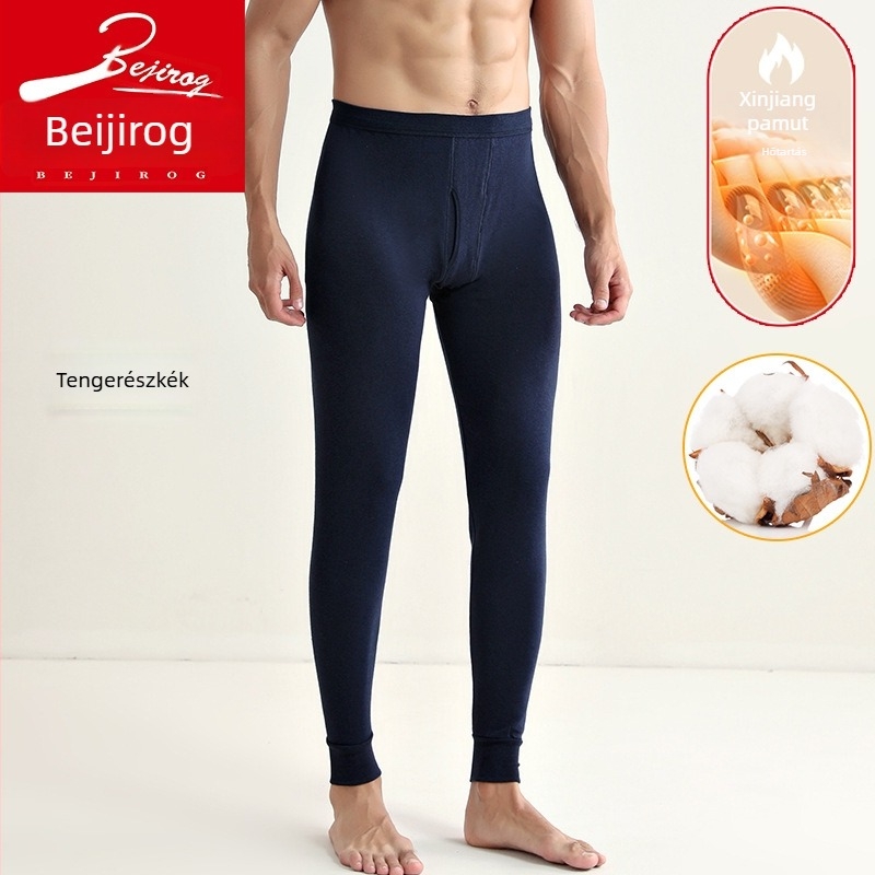 Férfiak számára 100% pamutból készült termo nadrág, varrat nélküli, 201–250 g/m², melegen tart, testformázó