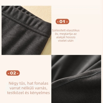 Férfiaknak készült seamless thermális alapréteg nadrág, fleece béléssel, térdvédővel, extra vastag akril anyagból