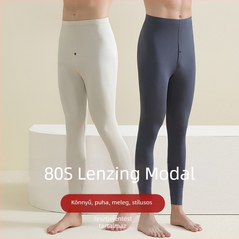 Férfiaknak készült vastag Modal termikus leggings, karcsú fazon, alapréteg, egyrétegű