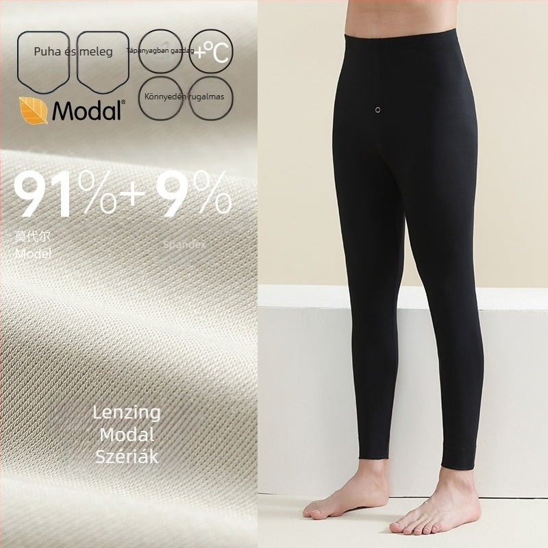 Férfiaknak készült vastag Modal termikus leggings, karcsú fazon, alapréteg, egyrétegű