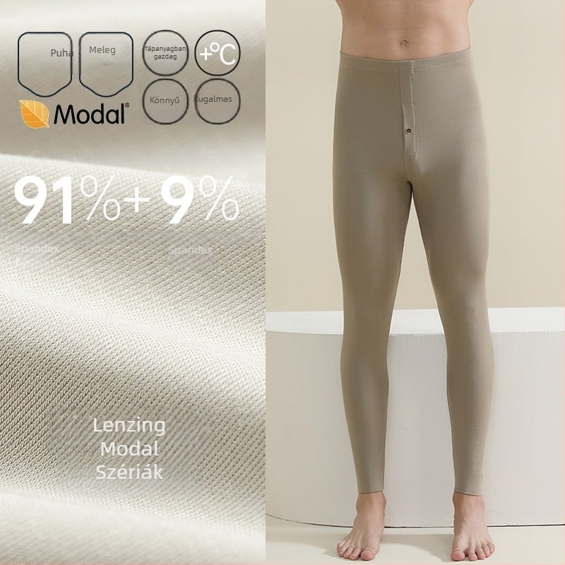 Férfiaknak készült vastag Modal termikus leggings, karcsú fazon, alapréteg, egyrétegű