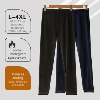 Férfi antibakteriális termál nadrág középső derekú, fleece béléssel, vastag poliészter anyag, karcsú szabás