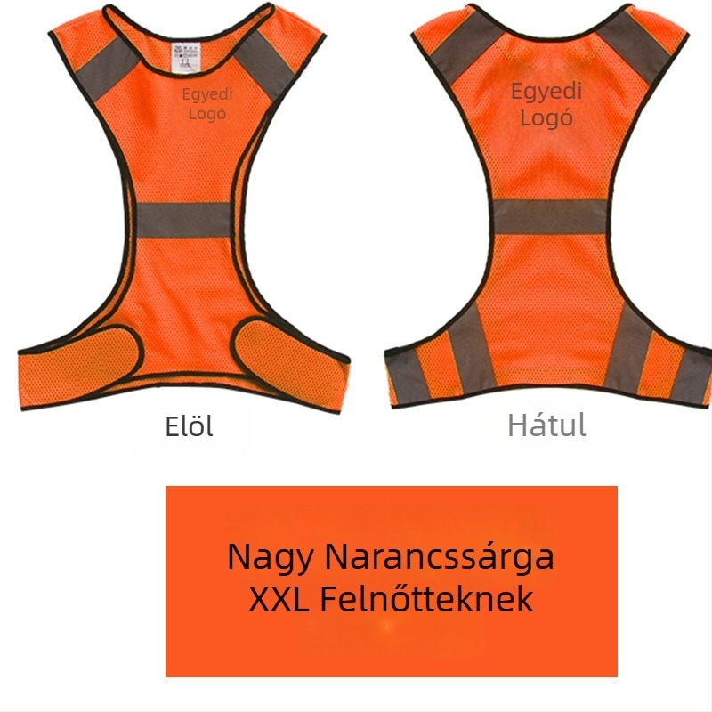 Hálóanyagú fényvisszaverő biztonsági mellény éjszakai futáshoz és kerékpározáshoz | hálóanyag; fényvisszaverő csík; modell MAM-1028; márka mam-safety/Meianming; testreszabható feldolgozás