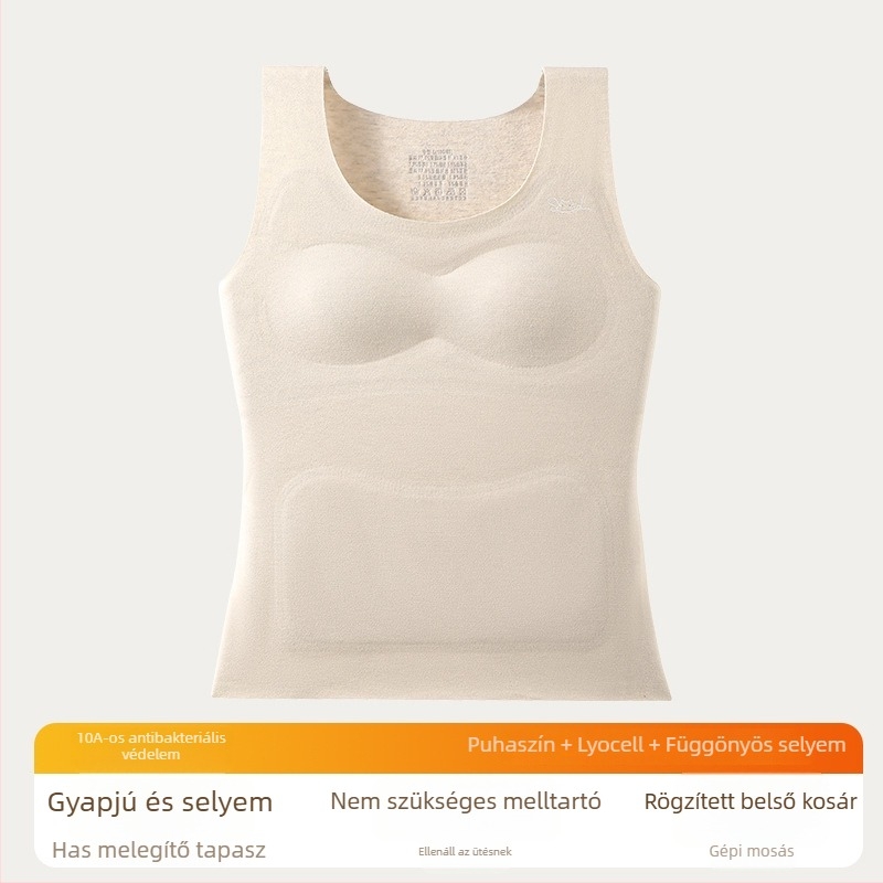 Melegítő mellény kapucnival lányoknak 13–18 évesek, kettős rétegű, vastag poliészter anyag 251–300 g/m2, anti-statikus, antibakteriális, melegen tart, mellkas párna