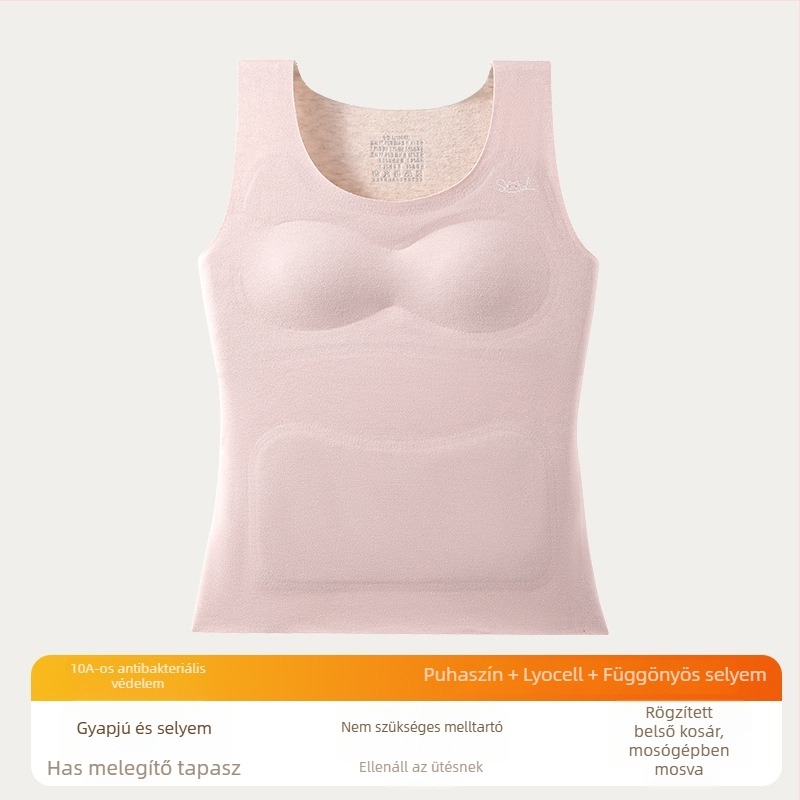 Melegítő mellény kapucnival lányoknak 13–18 évesek, kettős rétegű, vastag poliészter anyag 251–300 g/m2, anti-statikus, antibakteriális, melegen tart, mellkas párna