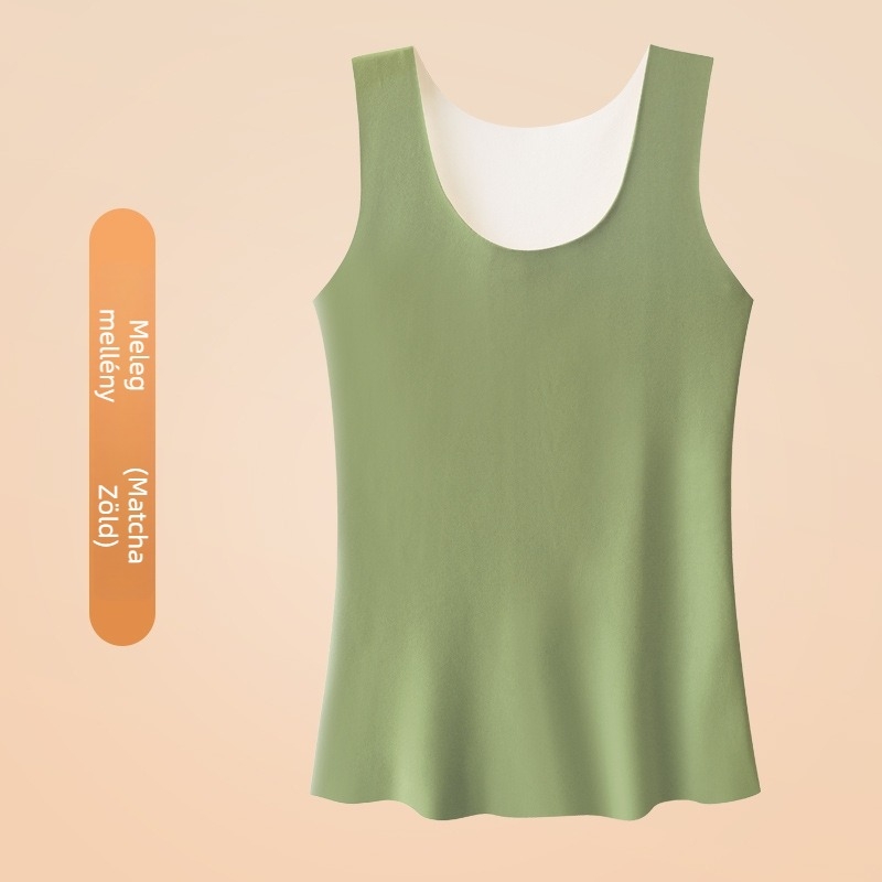 Női nylonból készült meleg mellény fleece-béléssel, varrat nélküli kivitel, kerek nyakú, vastagság 201–250 g/m²